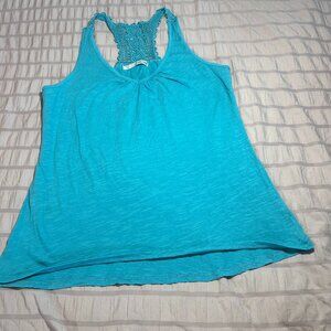 Maurices Womens Racerback Size L| Blue with Lace Detail